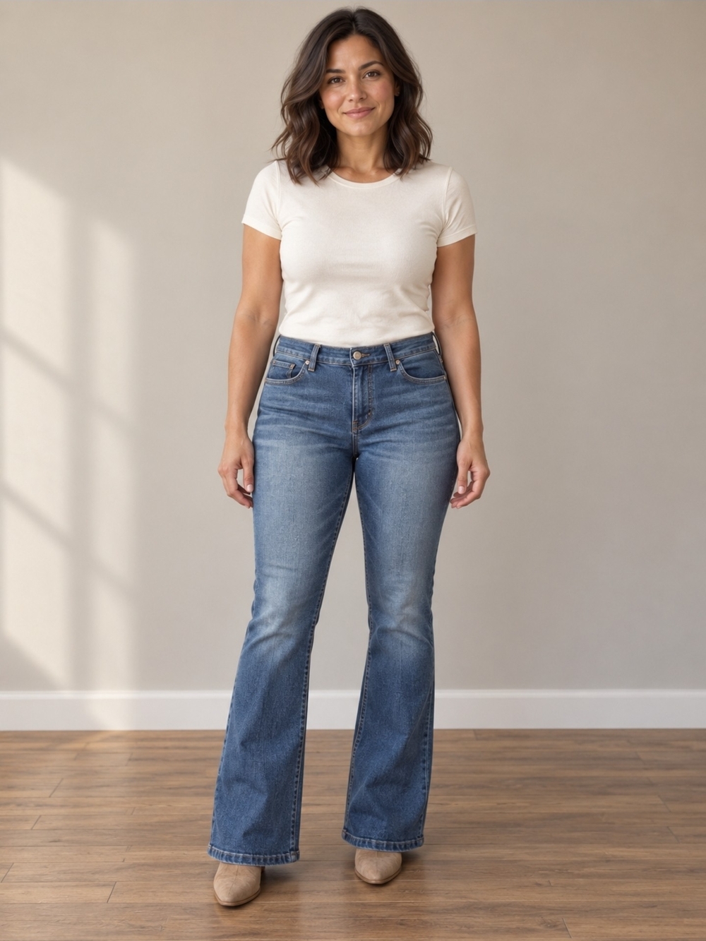 VENUS Mid-Wash Blue Mid-Rise Bootcut Jeans – US 16 S